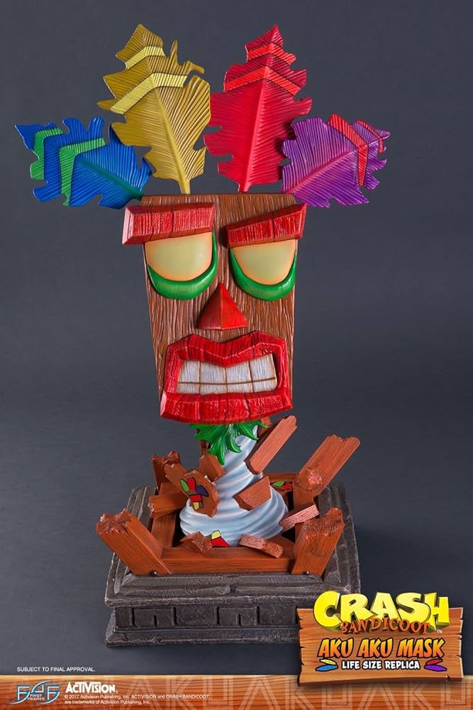 aku/aku！キャンバスアート Crash Bandicoot Aku Aku Art - Pencil Art Available- A4/4